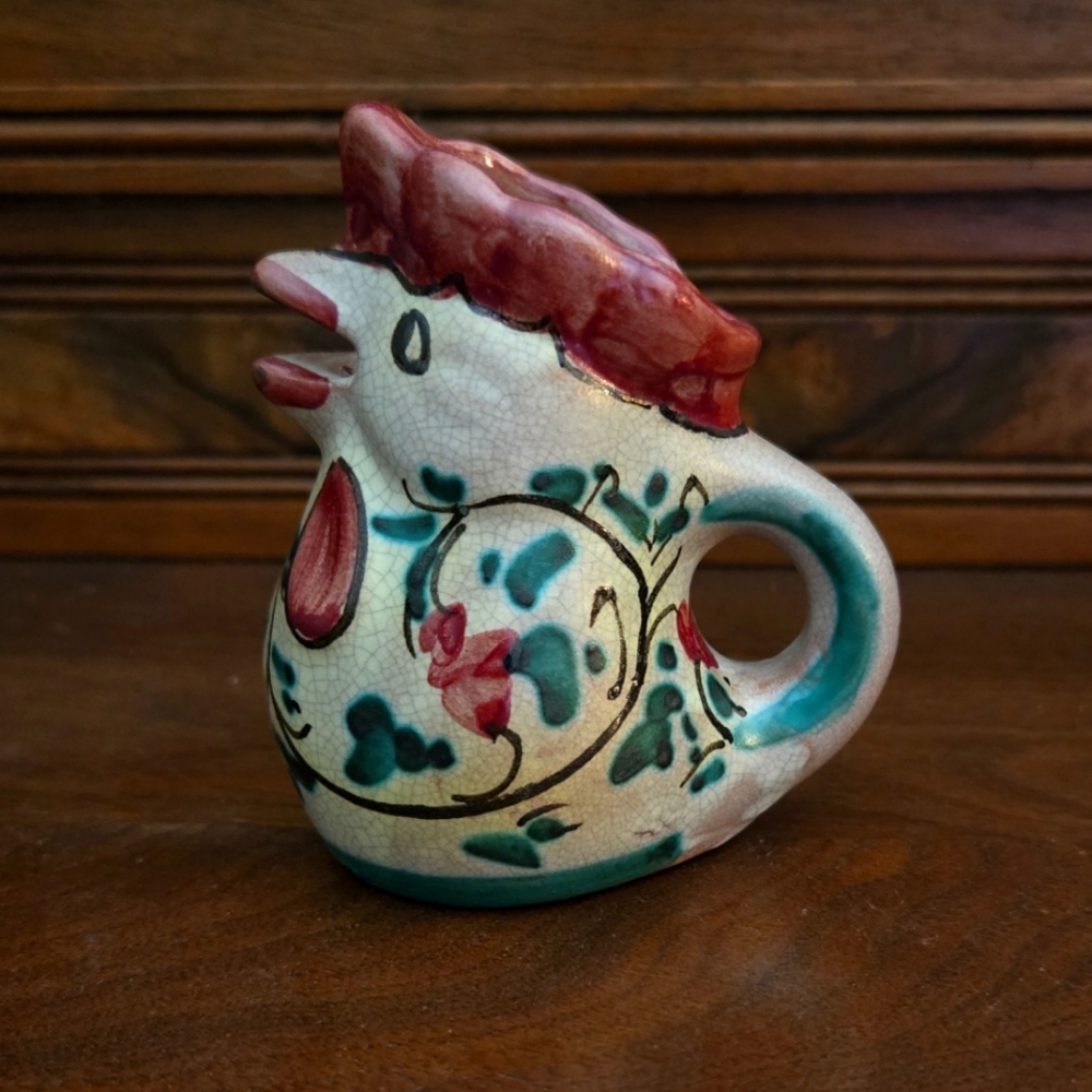 Vintage Caltagirone Pottery Rooster